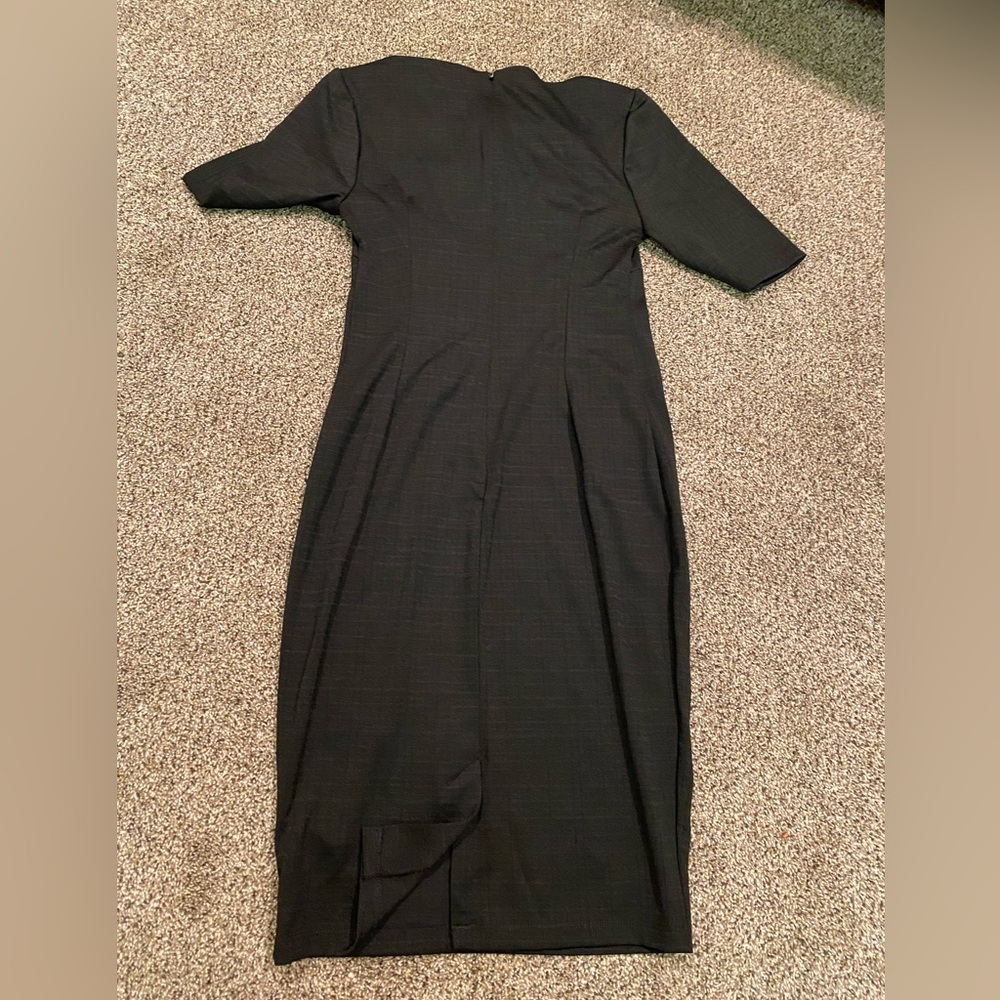 Fitted Half Sleeve Black Maternity Dress